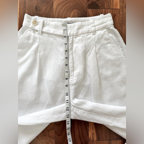 Madewell Harlow Wide-Leg Pant in 100% Linen Size 00 in Eyelet White - Picture 15 of 16